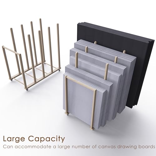 Art Storage Rack - Canvas Boards Stand for Drawing Boards - Contemporary Art Studio Gallery (21.1" D x 39.5" W x 42" H) - size: 21.1"D x 39.5"W x 42"H
