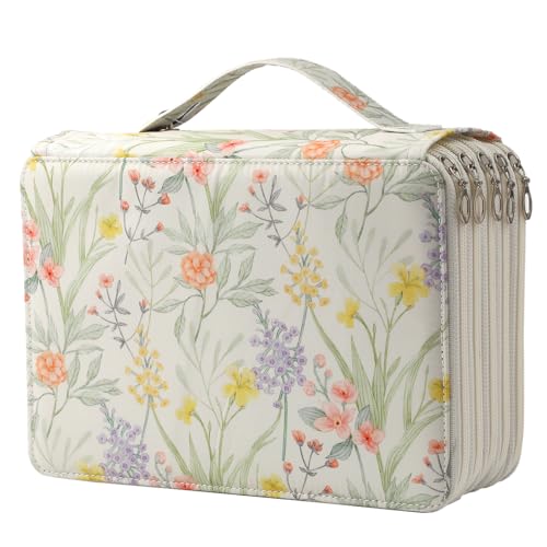 Colored Pencil Case - 250 Slots Pencil Holder with Zipper Closure Twill Fabric Large Capacity Pencil Case for Watercolor Pens or Markers, Pencil Case Organizer for Artist - color: White, size: 250