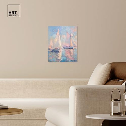 Art Remedy Set Sail Gallery Wrapped Sailing 1 Piece Canvas Wall Art, 16" x 20", Gallery Wrapped - color: Gallery Wrapped, size: 20"L x 16"W