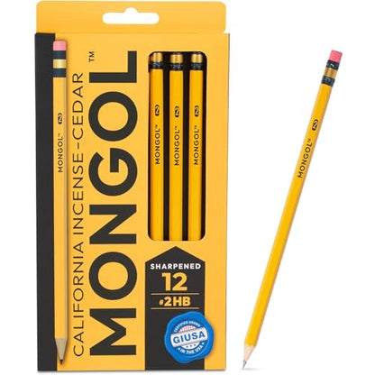 Mongol Classic Incense Cedar #2 Pencil - 12-Pack – Pre-sharpened, European Graphite Core, US Grown Cedar, Smudge Free Eraser – Nontoxic PMA Certified - size: 1 Count (Pack of 12)