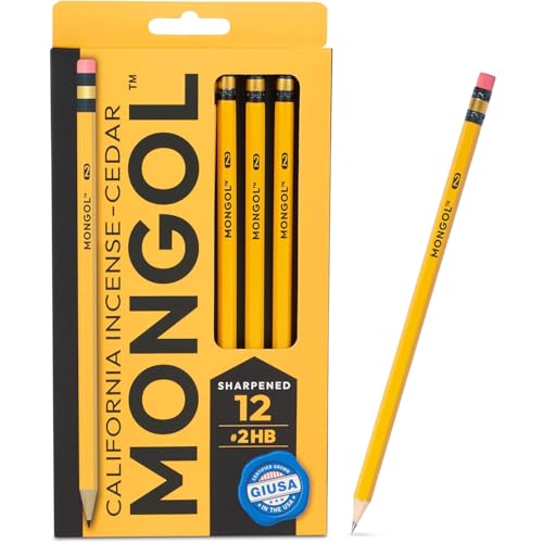 Mongol Classic Incense Cedar #2 Pencil - 12-Pack – Pre-sharpened, European Graphite Core, US Grown Cedar, Smudge Free Eraser – Nontoxic PMA Certified - size: 1 Count (Pack of 12)