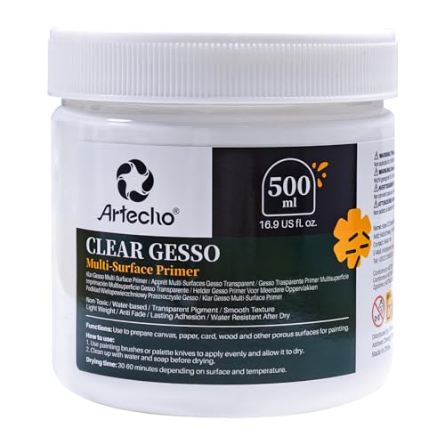 Artecho Clear Gesso 16.9oz / 500ml | Gesso Primer, For Acrylic Painting - color: clear, size: 16.9 Fl Oz (Pack of 1)