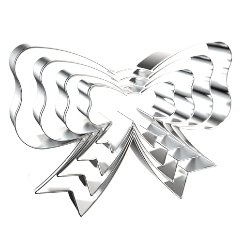 Bow Cookie Cutter Set - 5 inch, 4 inch, 3 inch, 2 inch - 4 Piece Ribbon Bow Tie Bowtie Bowknot Cookie Cutters Shapes Molds - Stainless Steel