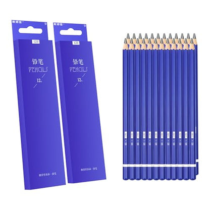 XDT#12B Drawing Pencils 24 Piece Set, Pro Art Graphite Sketching&Shading Supplies, Ideal For Kid Beginner Student Adults Artist - color: 12B 28 Pc Set