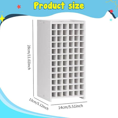 Marker Pen Organizer Desktop Storage Rack 72 Slots Wood PP Board Workspace Home Office Craft Stationery Holder