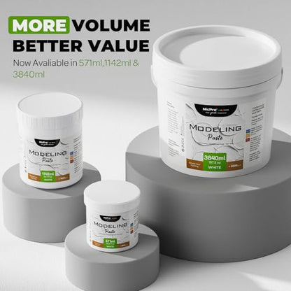 Nicpro Modeling Paste 3840ml/197.5 oz for Acrylic Painting, High Density Acrylic Medium for Texture Art and Thickness, Structural Molding Texture Paste for Canvas Paint, Art Projects, DIY, 3D Effect - size: 3840 ml