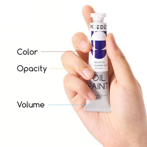 MEEDEN Oil Paint Set, Non-Toxic 24 x 22ml/0.74oz Oil Paints for Canvas Painting - color: 24 Colors