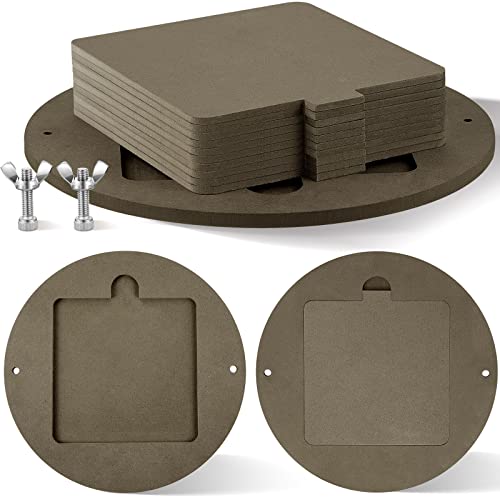 15 Pcs Bat for Pottery Wheel Adapter with Removable Inserts Pottery Bats for Throwing with 12'' Round Outer and 7'' Square Inner with Pins for Potters Clay(Dark Brown) - color: Dark Brown