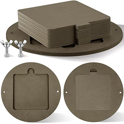 15 Pcs Bat for Pottery Wheel Adapter with Removable Inserts Pottery Bats for Throwing with 12'' Round Outer and 7'' Square Inner with Pins for Potters Clay(Dark Brown) - color: Dark Brown