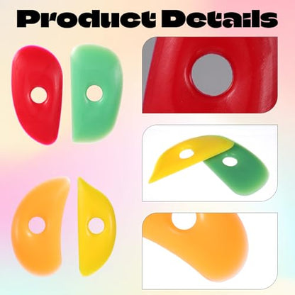 4 PCS Pottery Rib Tools Silicone Ribs Pottery Trimming Tools Soft Silicone Sculpting Tool Multi Styles Wheel Rib Tool for DIY Pottery-Shapes (Classic Style)