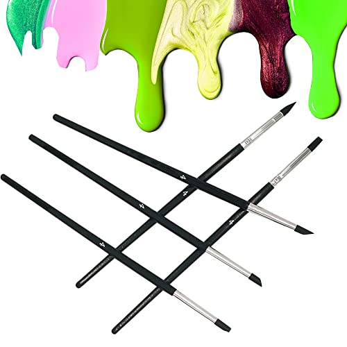 Sdanart Professional Silicone Rubber Tip Paint Pens Brushes，5pcs Silicone Paint Brush，Silicon Color Shapers Brushes，Rubber Paintbrush，Flexible Clay Sculpture Tools （Size 4） - size: size 4
