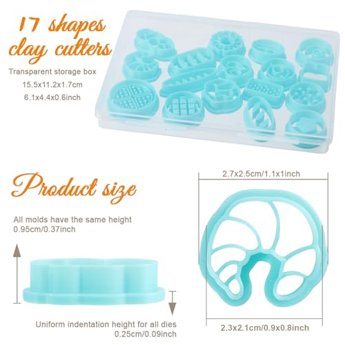 ORIGACH 17 Pcs Bread Shape Clay Cutters, Bread Polymer Clay Cutter for Earring Making Bakery Bread Clay Cutters for Jewelry Making - style: Bread