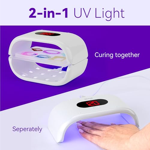 ISTOYO UV Light for Resin Fast Even Curing, Two-Sided & Split Usagable | Digital Display, Longer Time Setting (2m, 3m, 5m), Split Usagable, Large UV Lamp, For Resin Curing, Jewelry Making, DIY Craft - size: 7.6'L×5.1'W×4.1'H