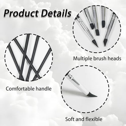 10 Pcs Silicone Paint Brushes, Silicone Sculpting Tools, 5 Shapes Head Rubber Paint Pens Flexible Clay Carving Tools for Pottery Handicraft Nail Art Artwork - color: 10 Pcs