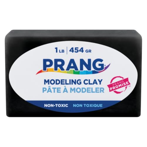 Prang Modeling Clay, Black, 1 lb. Block, Case of 12 Blocks, 192 oz. Total | Pliable, Non-Hardening, Non-Staining, Easy Clean-Up, Perfect for Preschool and Elementary Aged Children - color: Black, size: 1 lb. (Pack of 12)