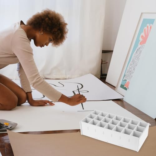 HOODANCOS Paint Organizer 21-Slot Desktop Storage Rack for Oil Acrylic Pigment Bottles Multi-Functional Paint Holder for Art Supplies and DIY Craft Organization 13.50X6.29X3.50In