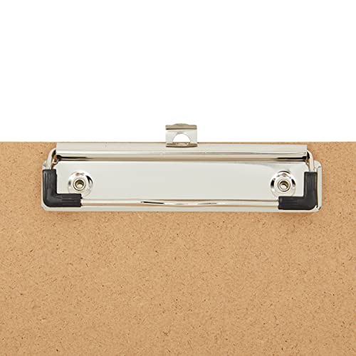 Juvale Clipboard - 11.5 x 17.4 in, Brown MDF, 4-Pack - Wood Clipboard Set with Low-Profile Metal Clip & Retractable Hook - Oversized & Portable for Drafting Board & Sketch Board Use