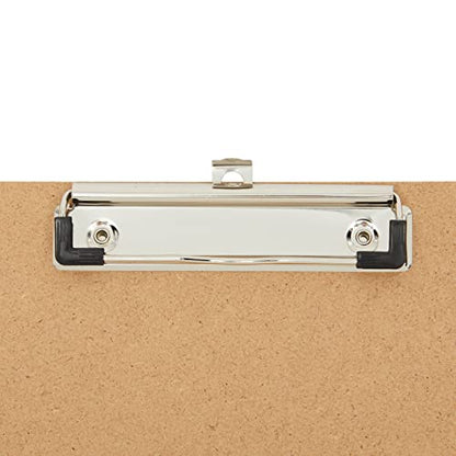 Juvale Clipboard - 11.5 x 17.4 in, Brown MDF, 4-Pack - Wood Clipboard Set with Low-Profile Metal Clip & Retractable Hook - Oversized & Portable for Drafting Board & Sketch Board Use