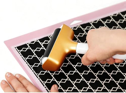 AOUWEY Brayer Roller & Mat Tweezers Remover Tool Set | For Manually Rolling, For Applying Adhesive
