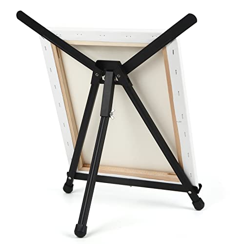 Falling in Art Aluminum 15" to 21" Tabletop Easel Display, Black Tripod with Rubber Feet, Holds Canvas, Paintings, Books, Photos, Signs (Pack of 2) - style: 2 PACK