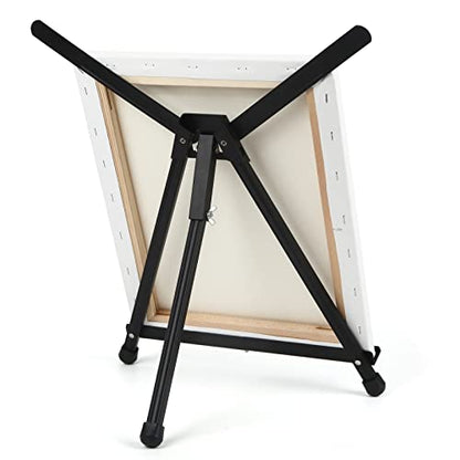 Falling in Art Aluminum 15" to 21" Tabletop Easel Display, Black Tripod with Rubber Feet, Holds Canvas, Paintings, Books, Photos, Signs (Pack of 2) - style: 2 PACK