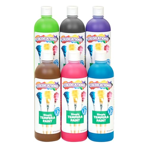 Colorations Paraben-Free Simply Tempera Paint 16 oz. - Set of 6 - color: Assorted, 6 Tropical Colors