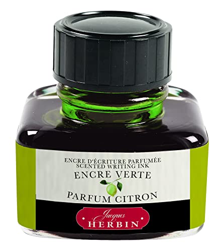Elban HERBIN hb13736 Scented Ink, 1.0 fl oz (30 ml), for Fountain Pen, Glass Pen, Dip Pen, Lemon Green - color: Lemon Green, size: 1 fl oz