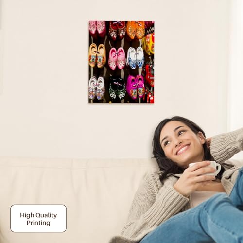 3dRose Netherlands, Amsterdam. Dutch wooden shoes Museum Grade Canvas Wrap 11x14 - size: 11"L x 14"W