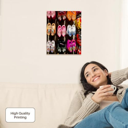 3dRose Netherlands, Amsterdam. Dutch wooden shoes Museum Grade Canvas Wrap 11x14 - size: 11"L x 14"W