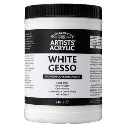 Winsor & Newton Professional Acrylic Medium, White Gesso, 946ml (32-oz) - color: White Gesso, style: 946ml (32-oz)