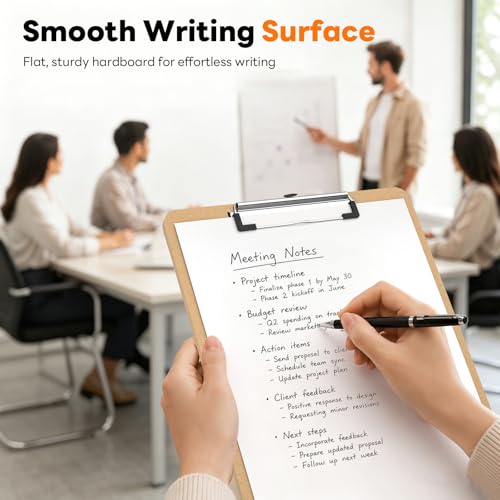 Piasoenc Wood Clipboards 25 Pack, 8.5 x 11 Letter Size Clip Board | 3mm Thick MDF, 9 x 12.5 in Size for Classroom, Teachers, Student, Back to School, School & Office Supplies