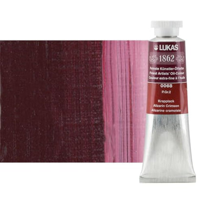 Lukas 1862 Professional German Oil Paint, Alizarin Crimson 37 mL - w/Beeswax & Non-Yellowing Sunflower Oil, Short Drying Time, Smooth, Outstanding Lightfastness - color: Alizarin Crimson, size: 1.25 Fl Oz (Pack of 1)