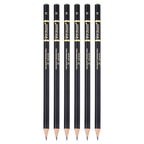 PATIKIL 6Pcs Drawing Pencils for Sketching, H Refill Sketch Pencils for Drawing, Graphite Art Pencil Set Professional Resistant Lead for Painting Shading Artist Office Supplies - size: H