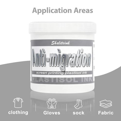 Shaliteink® Screen Printing Plastisol Ink Anti-Migation - Highly Opaque Screen Printing Ink for Cotton, Polyester and Other Fabrics (16oz.) - color: Anti-migration, size: 16 fl oz