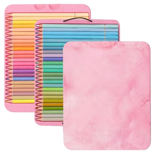 50 Pcs Colored Pencils, Pastel Set, Soft Lead For Adult Coloring, Rich, Vibrant Colors, With Storage Tin Box