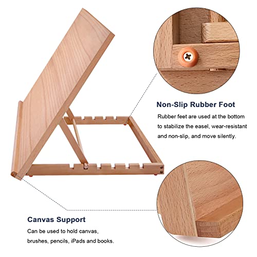 Miratuso Large Drawing & Sketching Board, Art Tabletop Easel Painting Easel | 24.8" L x 16.5" W (A2), 6 Adjustable Angles, Foldable, Portable Multiple Use, Gift for Artists, Children, Beginners & Student - style: A2