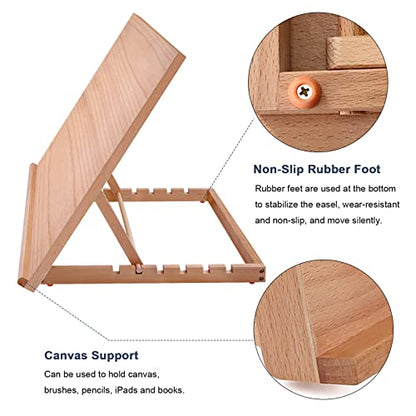 Miratuso Large Drawing & Sketching Board, Art Tabletop Easel Painting Easel | 24.8" L x 16.5" W (A2), 6 Adjustable Angles, Foldable, Portable Multiple Use, Gift for Artists, Children, Beginners & Student - style: A2