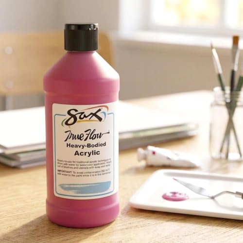 Sax Heavy Body Acrylic Paint for School and Arts and Crafts Use, Magenta, 1 Quart - color: Magenta, size: 32 Fl Oz (Pack of 1)
