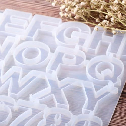 Anlan-angel Letters Numbers Silicone Molds for Resin, Alphabet Molds Kit, 0-9 Number and 26 Letters Molds with Keychain Making Supplies for Resin Casting,DIY Letter Keychain, Jewelry Making - color: Positive Letter Mold