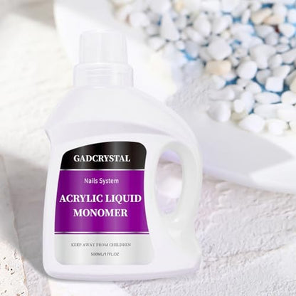 Monomer Acrylic Nail Liquid,Nail Acrylic Liquid 500ml/17fl.oz,Acrylic Liquid for Nails,Acrylic Liquid Monomer,Acrylic Liquid for Acrylic Powder Nails Extension for Nail Art - color: 500ml