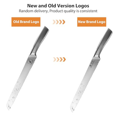 imarku Bread Knife 10 Inch: Japanese High Carbon Stainless Steel Professional Grade Serrated Bread Knife, Razor Sharp Edge Cake Knife for Homemade Bread/Bagels/Cake - color: Classic Silver
