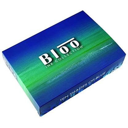 Monteverde USA Bloo Ink Collection Gift Set – 10 Unique Blue Fountain Pen Inks, 30ml Bottles, Premium Quality - color: Bloo