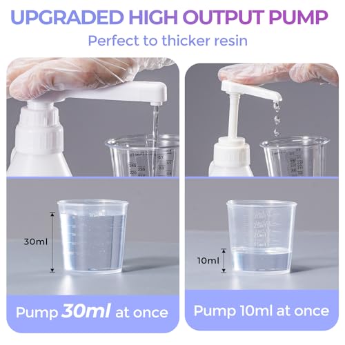 Bundle Set of LET'S RESIN 140oz Silicone Mold Making Kit and 30CC Gallon Pump Dispenser,
