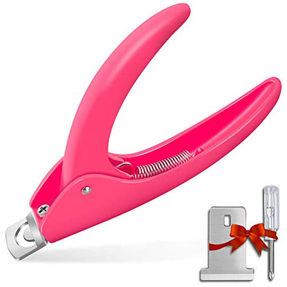 Pink Adjustable Artificial Acrylic Fake Nail False Nail Tip Clipper Cutter Trimmer Manicure Pedicure Sharp Blade Clip Tool For Salon Home Nail Art Beauty Design DIY - color: Pink