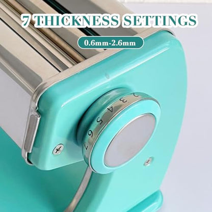 KEOKER Clay Press Machine, Polymer Clay Press Machine for Making Clay Earrings, Polymer Clay Roller Machine, 7 Thickness Stainless Steel Polymer Clay Pasta Machine, Polymer Clay Tools - color: Lake blue