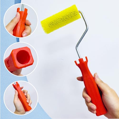15-Piece Paint Roller Brush Set, 3 Sizes (S/M/L) Texture Rollers with 3 Handles, Wall Painting & Art Coating Tools for Home DIY Decoration, Interior & Exterior Projects
