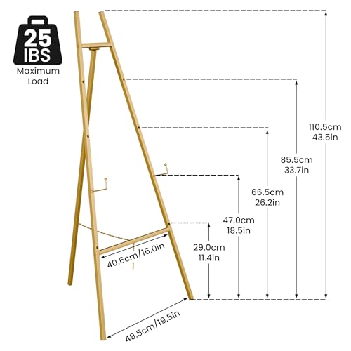 Gold Easel Stand for Sign, Heavy Duty Easel, 4-Tier Adjustable Art Easel for Painting, Wedding Sign 1pc