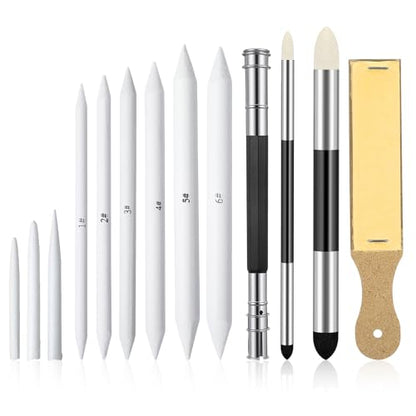 13 Pcs Blending Stumps for Drawing, Portable Lightweight Oil Pastel Blending Tools for Charcoal Graphite Sketch Draw, Reusable Practical Drawing Tools for Artists Beginners