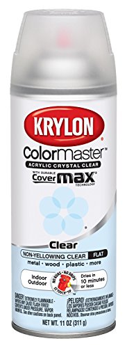 Krylon K05353007 ColorMaster Acrylic Crystal Clear, Flat, Clear, 11 oz. - color: Clear, size: 11 Ounce (Pack of 1), style: Flat