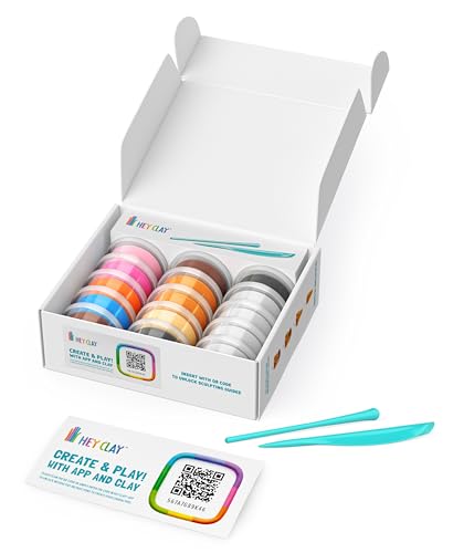 Hey Clay 15 Cans Set - Colourful Modelling Kids Air-Dry Clay 15 Cans with Sculpting Tools and Fun Interactive Instructions for Children Age 3+ (Dog Buddies) - style: Dog Buddies